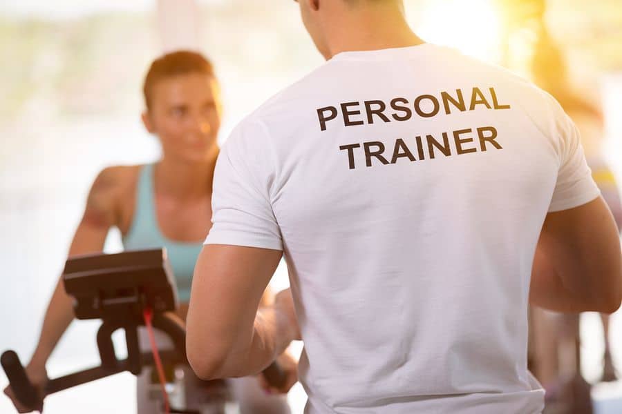 A personal trainer in the gym