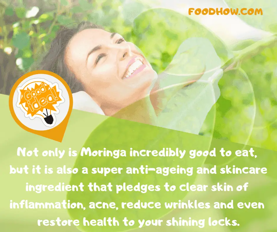 A woman with Moringa leaves