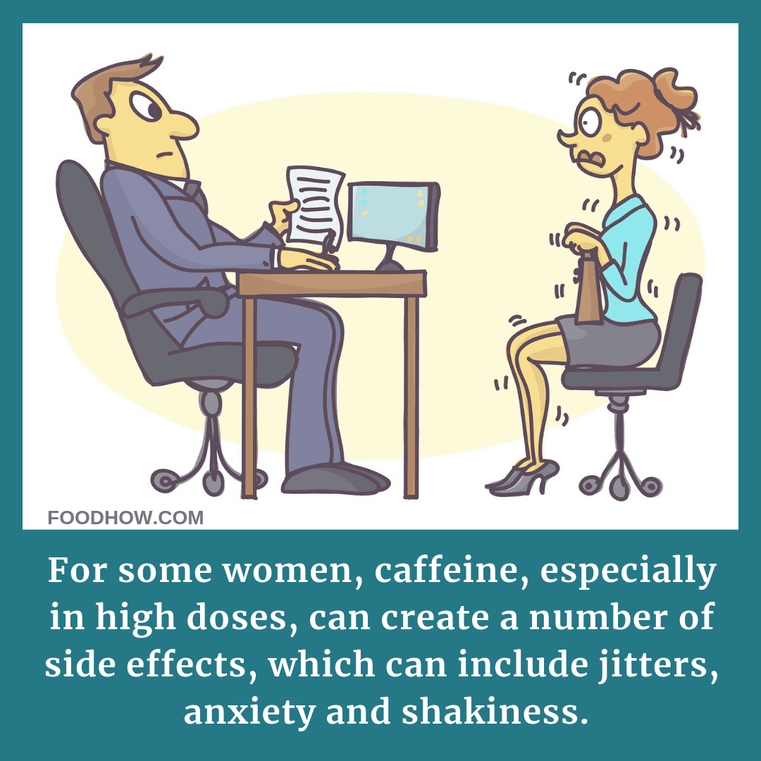 woman shaking after taking caffeine