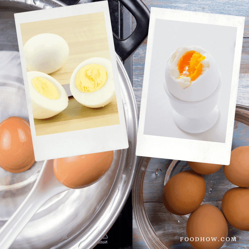 Soft boiled and hard boiled eggs