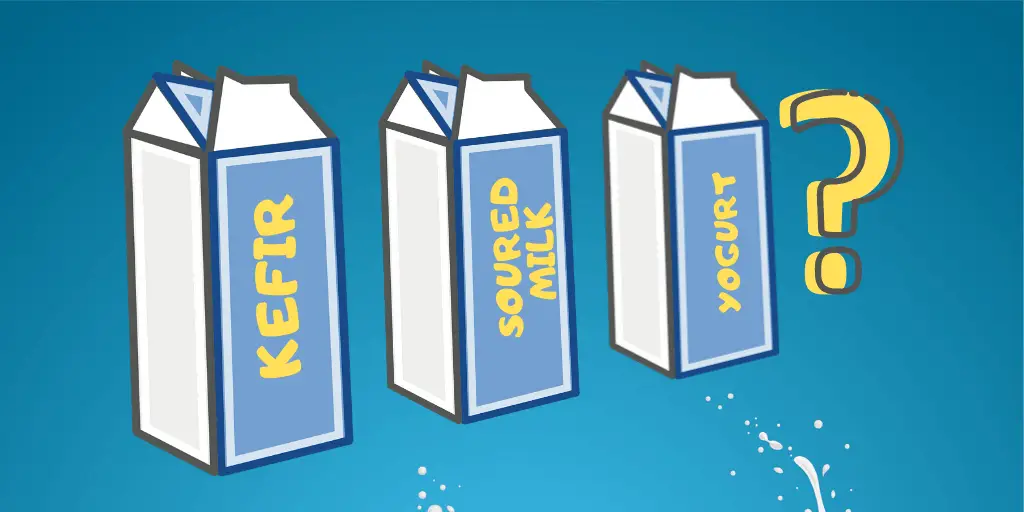 cartons of soured milk and kefir