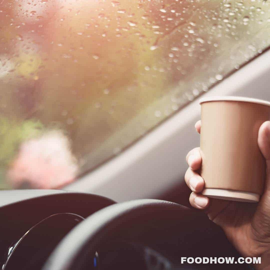 Driver drinking coffee