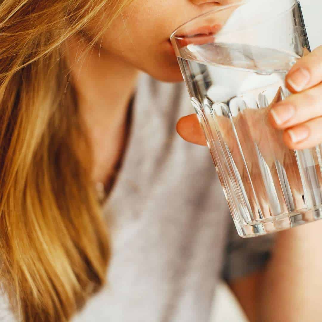 woman drinking water