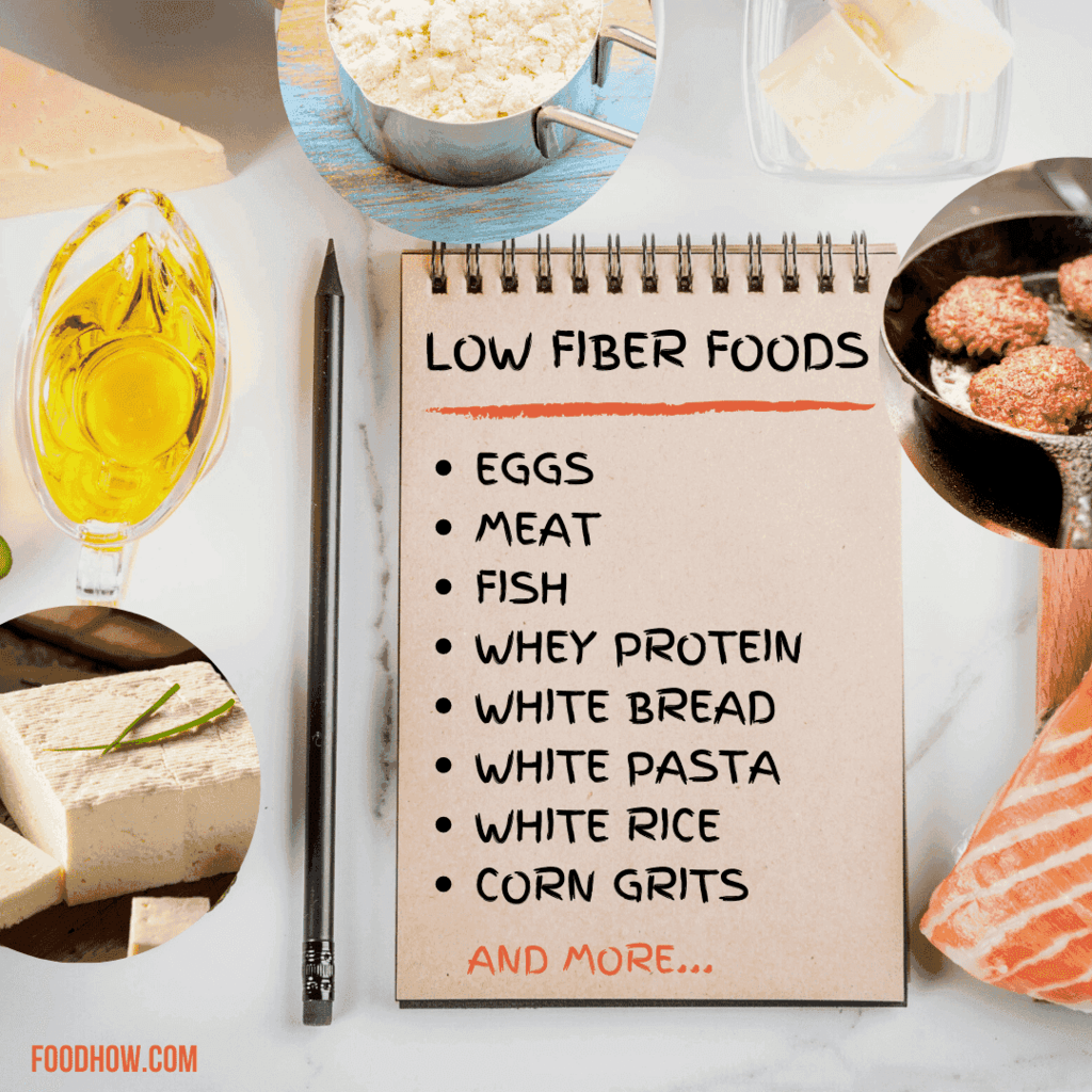 foods that are low in fiber