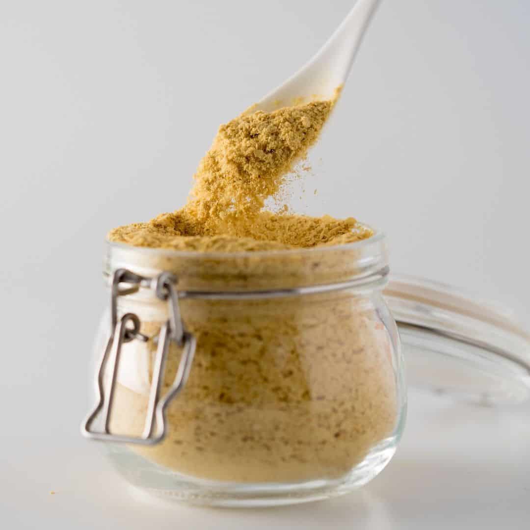 nutritional yeast in the jar