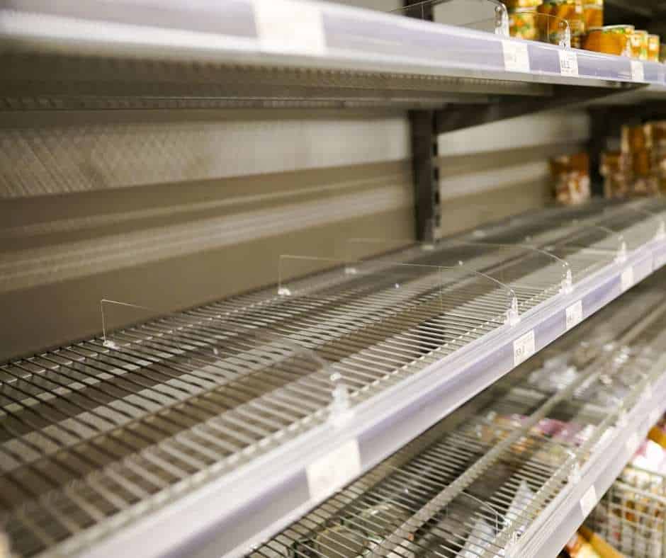 empty supermarket shelves