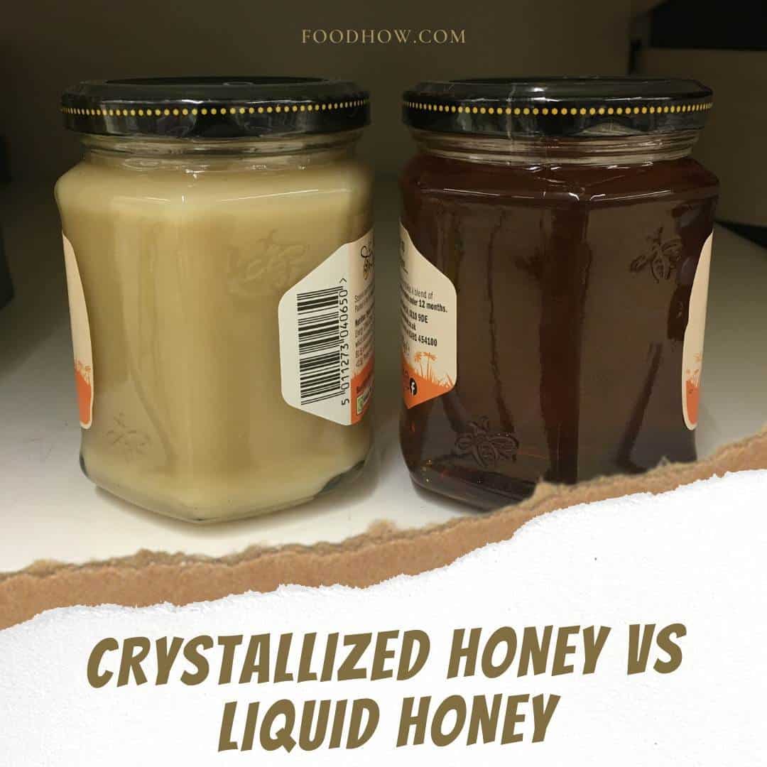 jar of crystallized and liquid honey