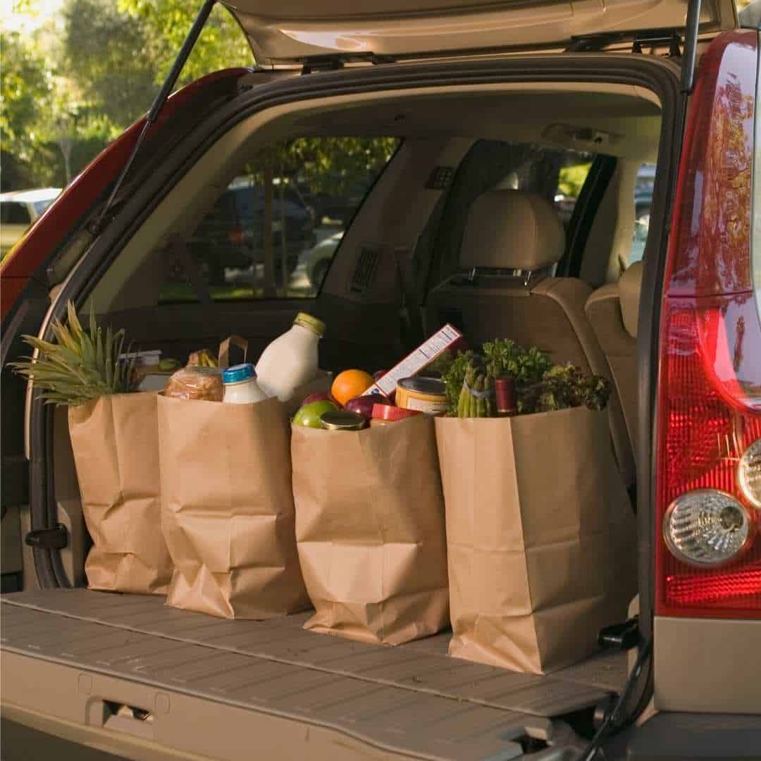 milk and other groceries left out in the car