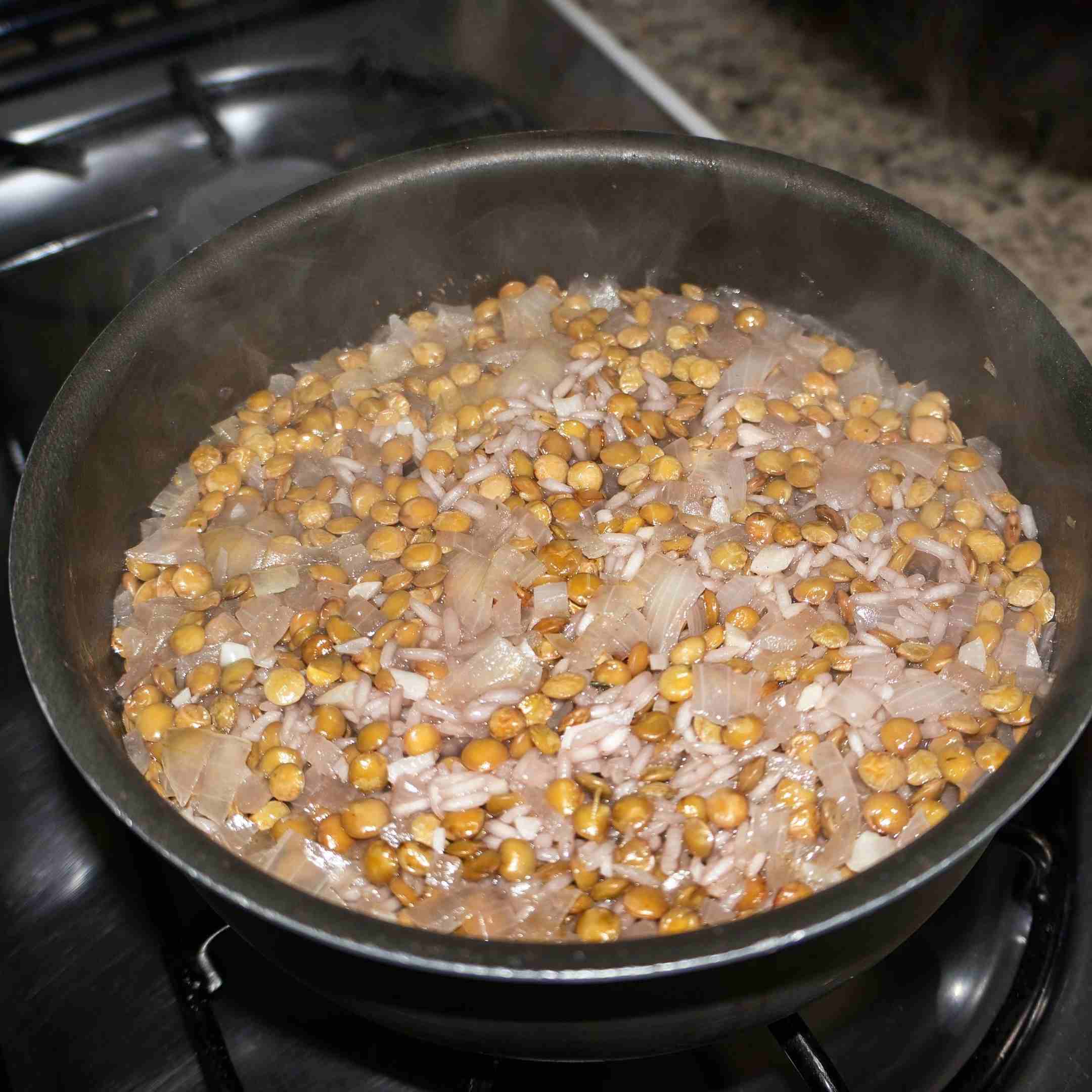 cooking lentils on the stove-top