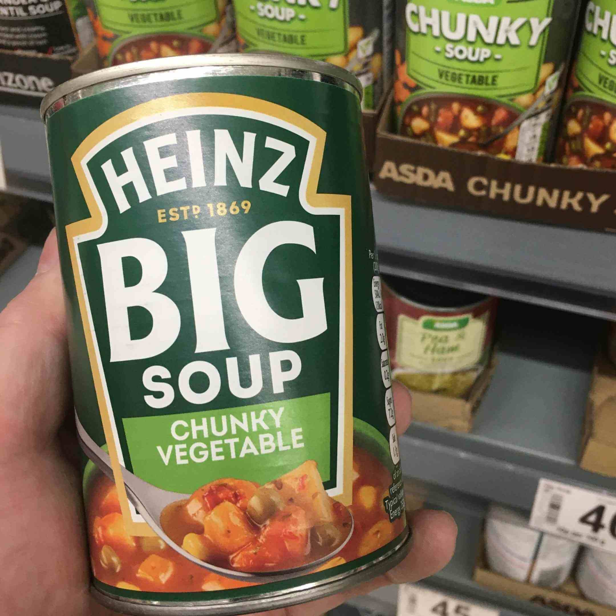 chunky vegetable soup in the can