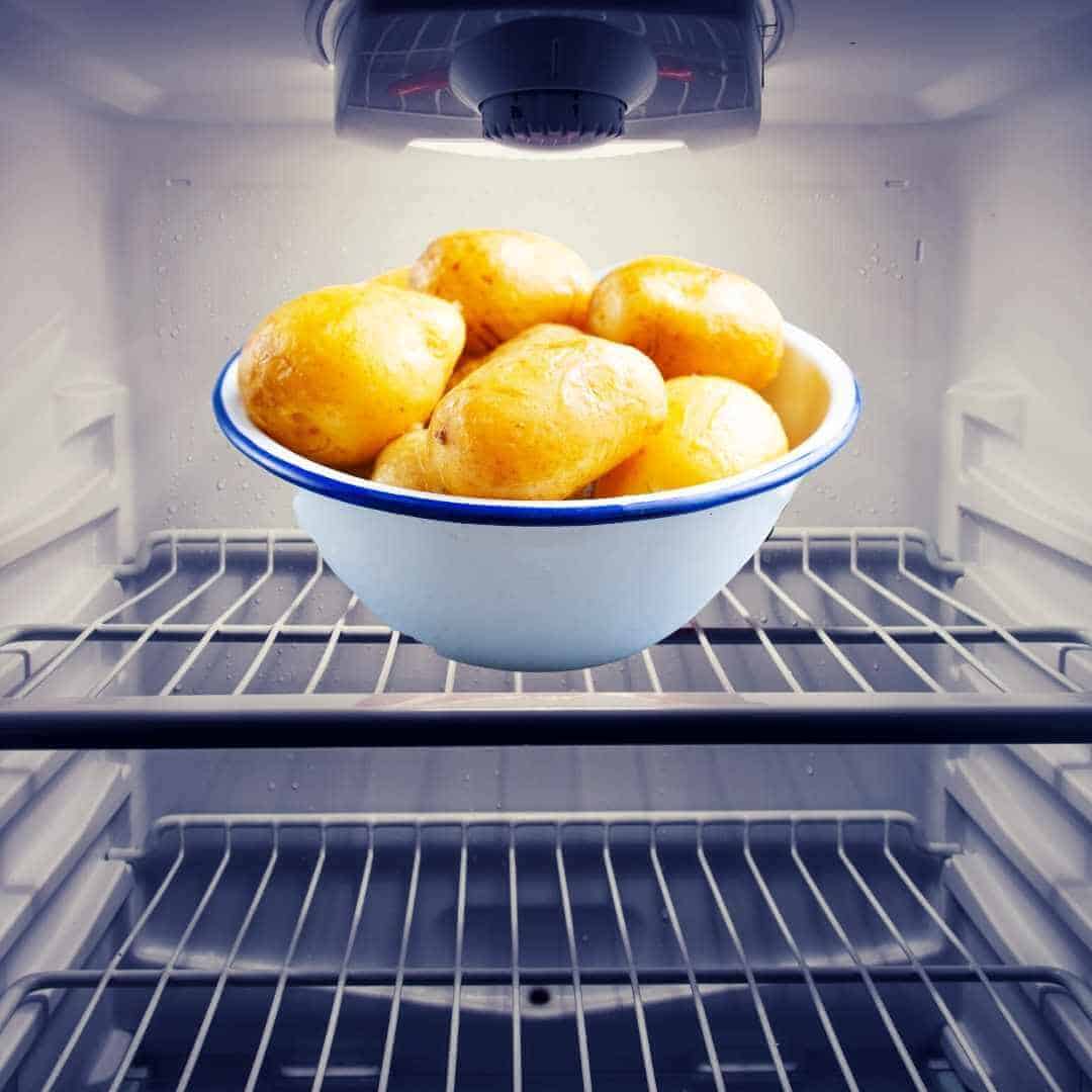 boiled potatoes with skin in the refrigerator