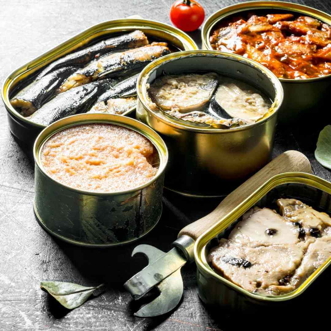 different types of canned fish