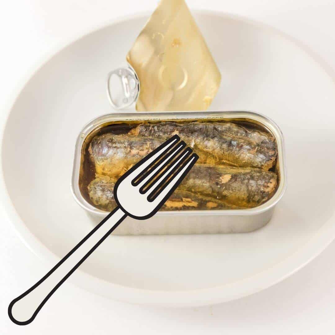 eating canned sardines