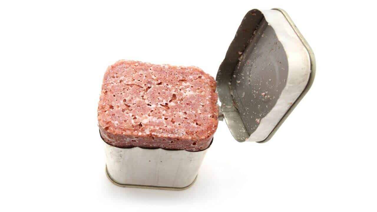 opened can of corned beef
