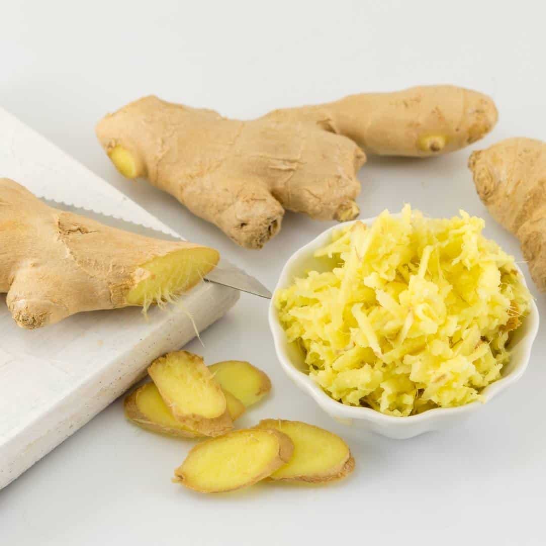 eating fresh ginger root