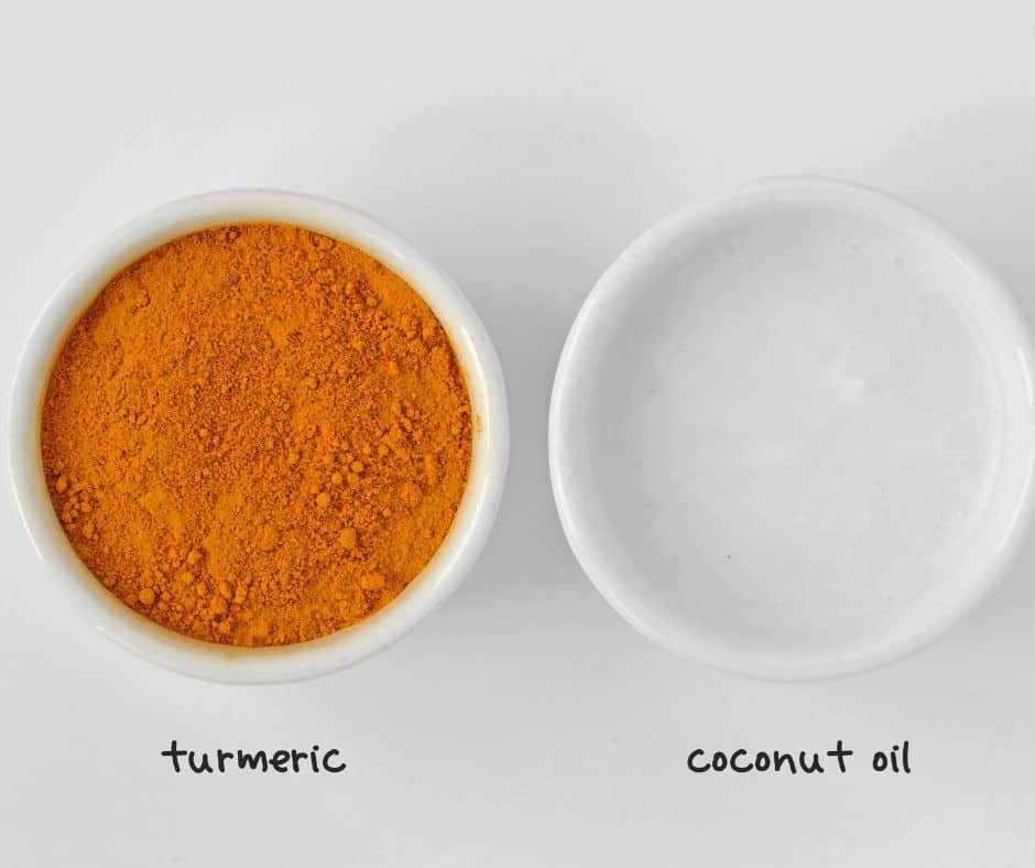 ground turmeric and coconut oil