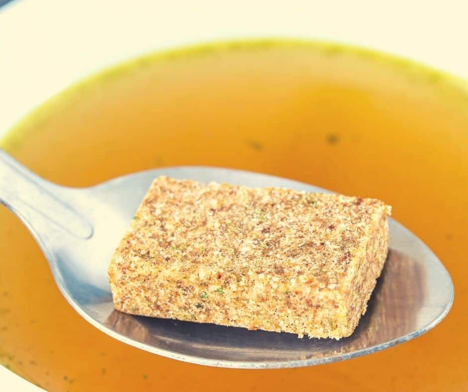 making chicken broth with bouillon cubes