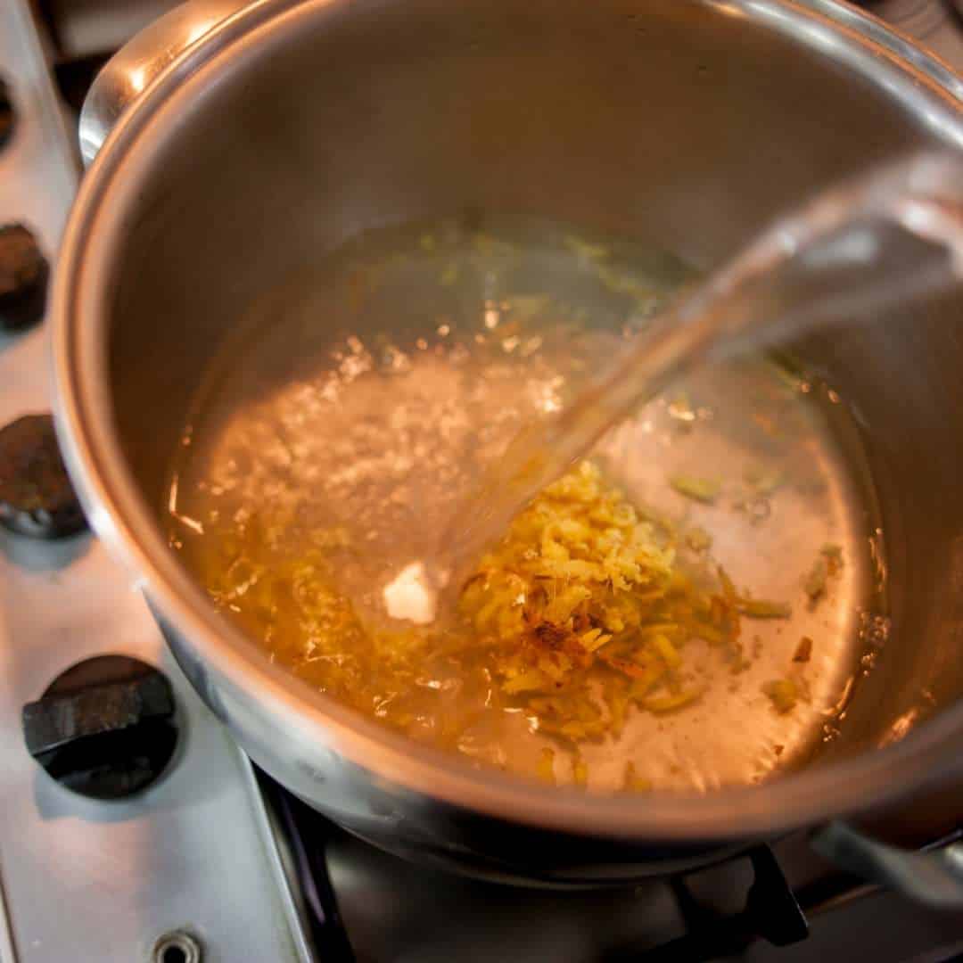 making ginger tea
