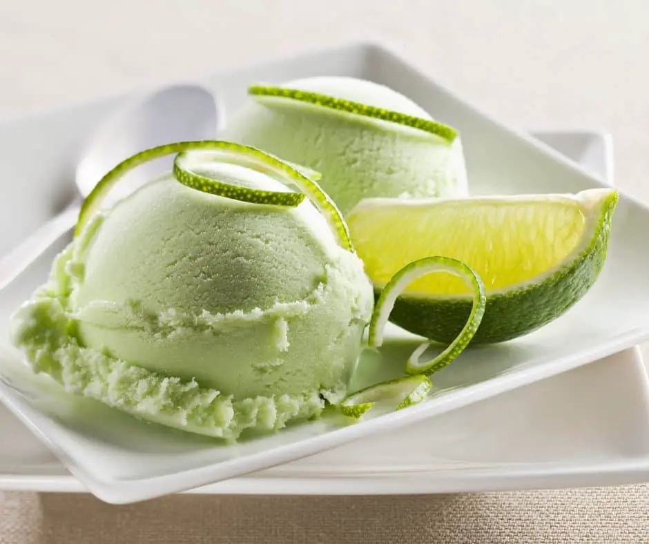 scoop of dairy free key lime ice cream