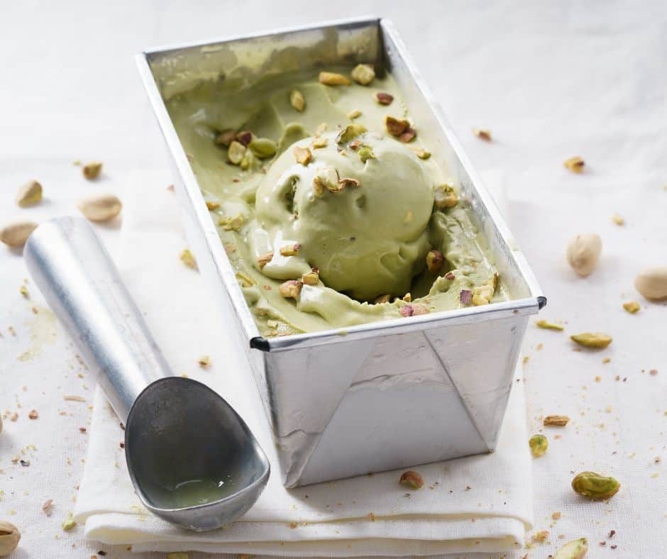 homemade vegan pistachio ice cream