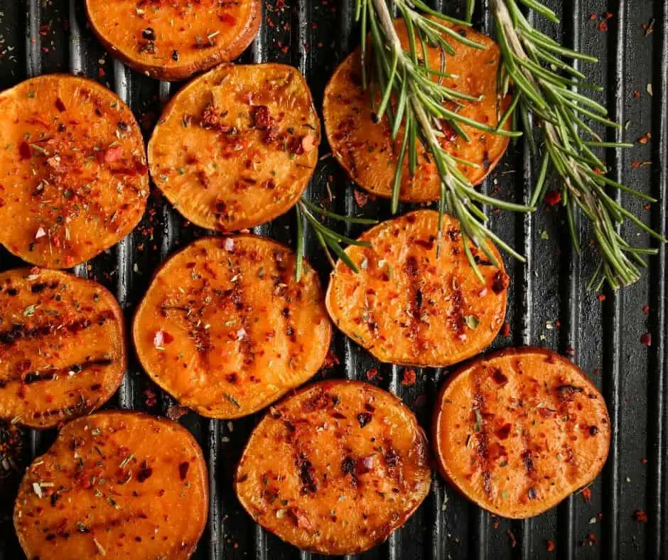 grilling a sweet potato