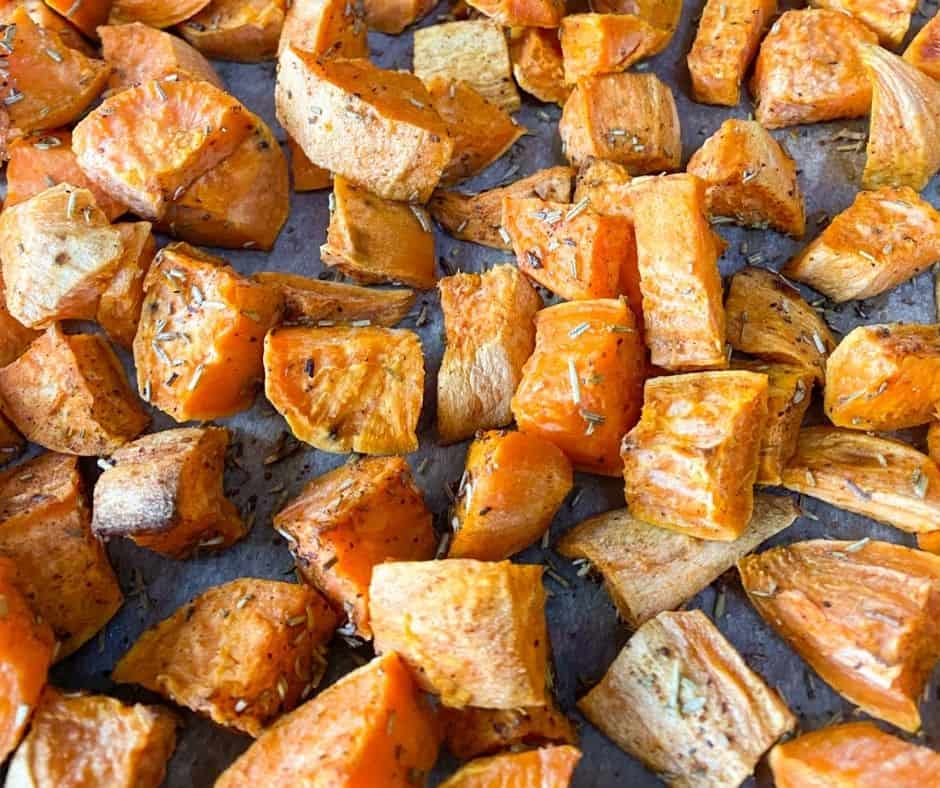 roasted sweet potatoes chunks