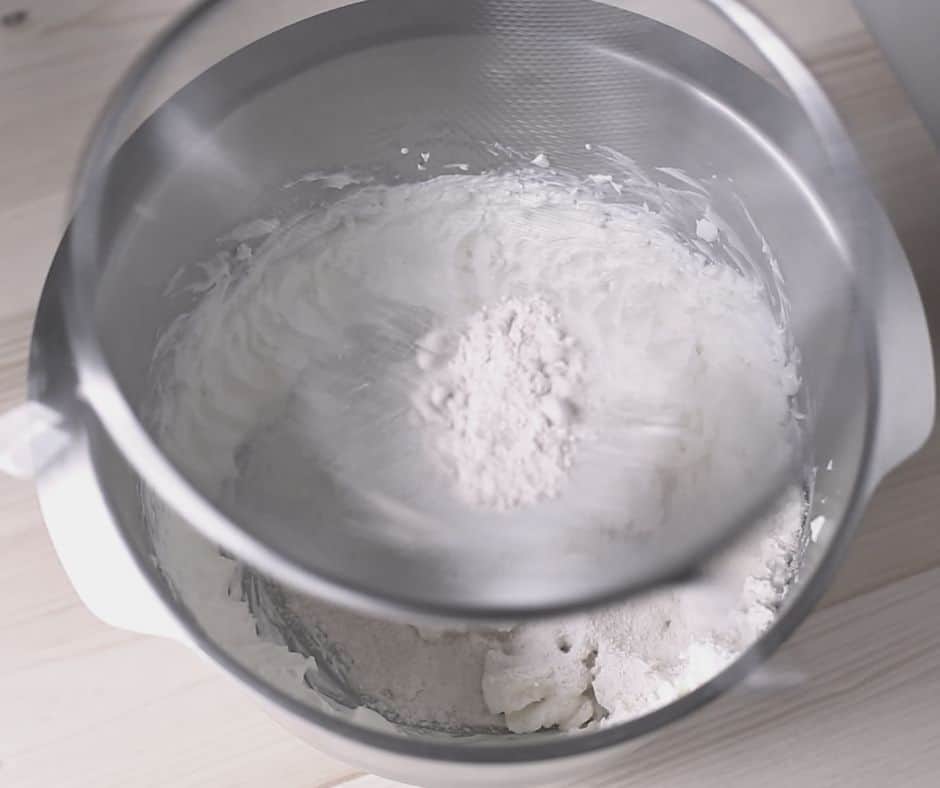 sifting powdered sugar