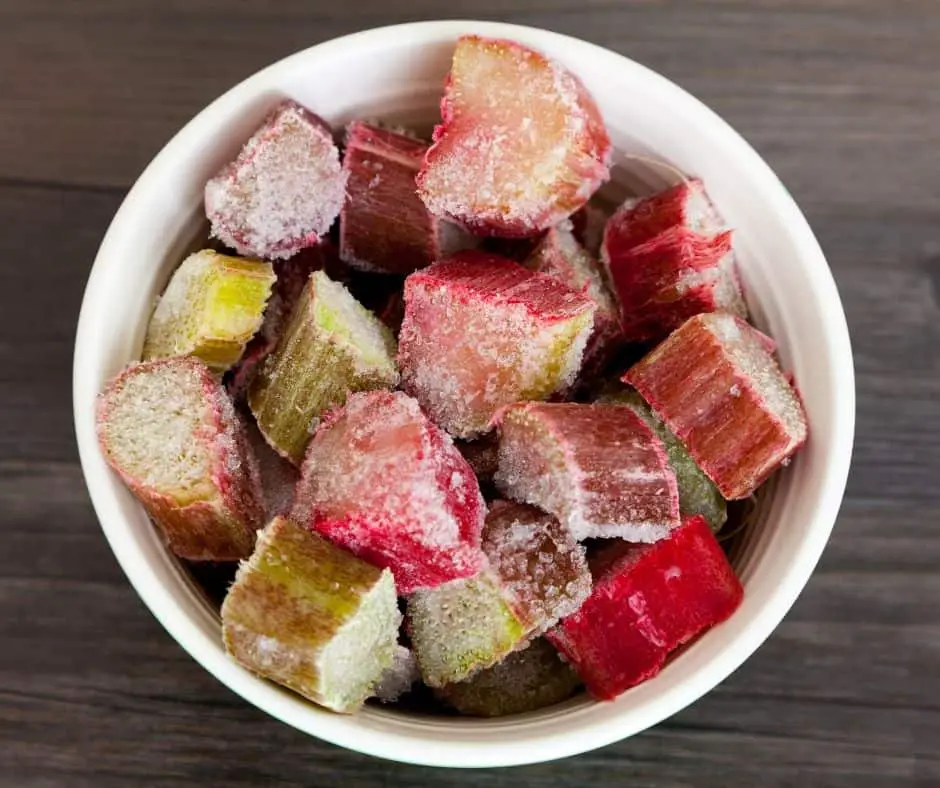 freezing rhubarb