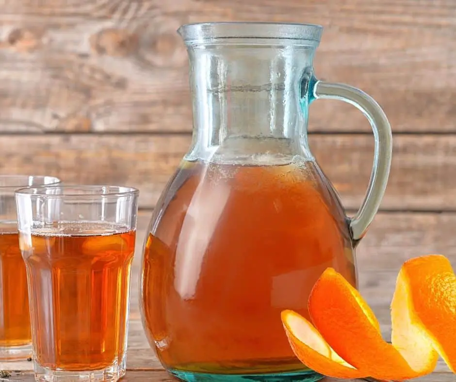 orange peels boiled and steep in hot water