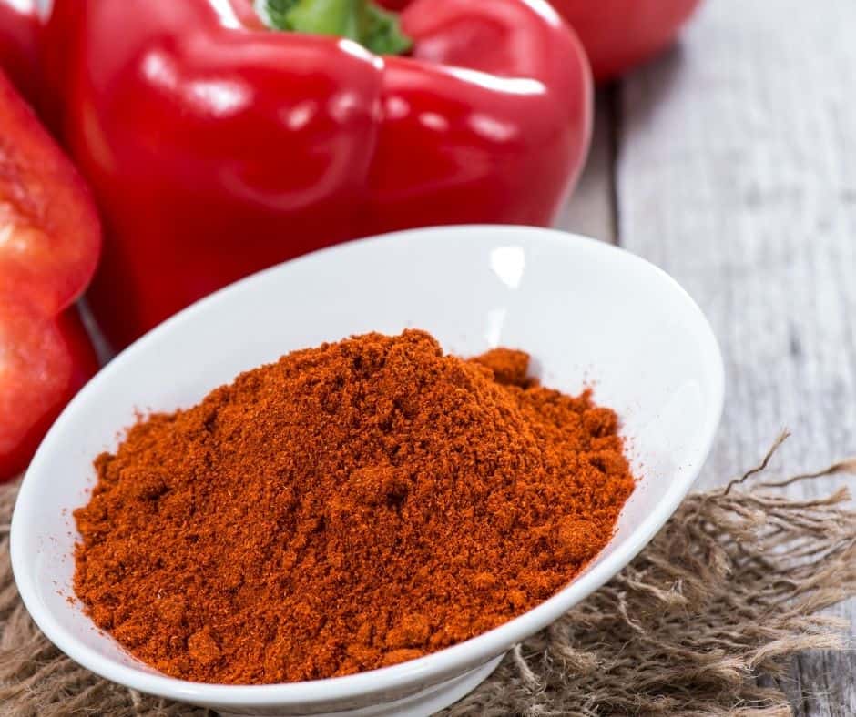 paprika spice made from dried and ground red peppers