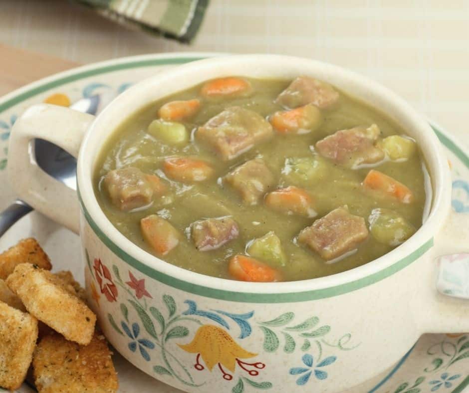 crockpot split pea potato ham and leek soup