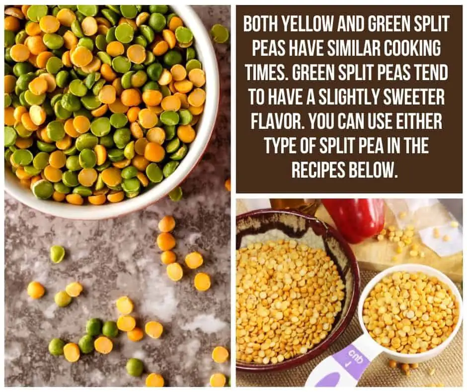 green and yellow split peas