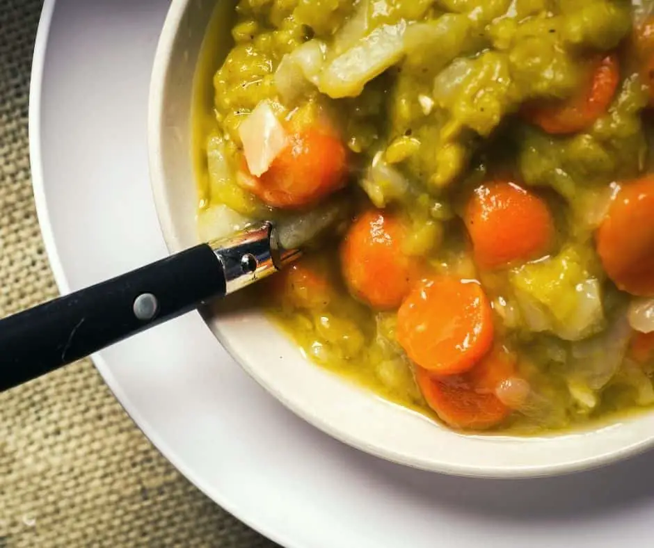 vegan split pea soup is protein-packed