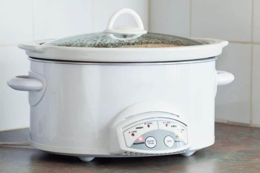 slow cooker that has been left switched on to cook overnight