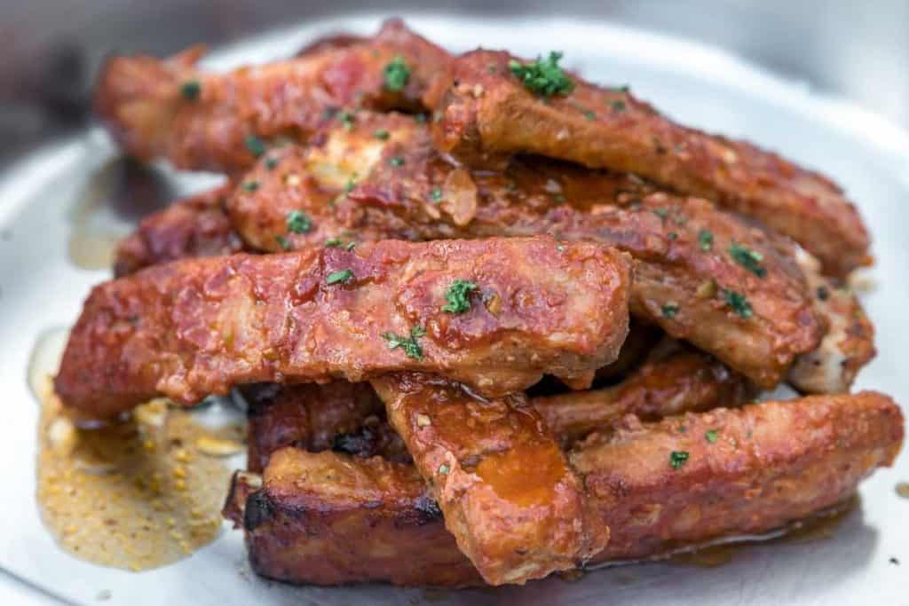 moist and tender reheated rack of ribs