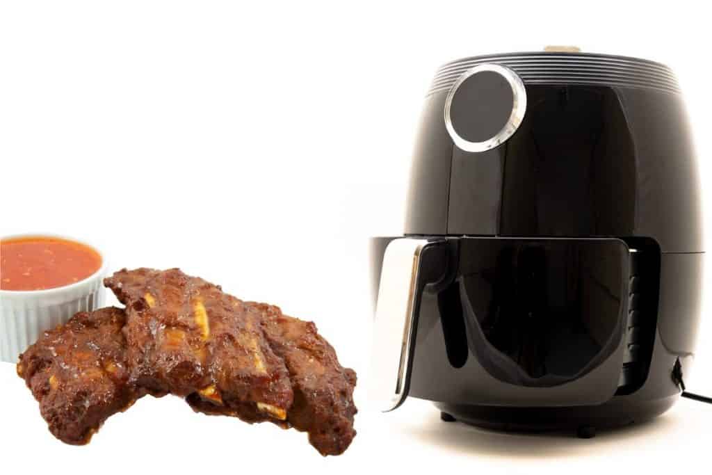pre-cooked ribs that have been reheated in an air fryer