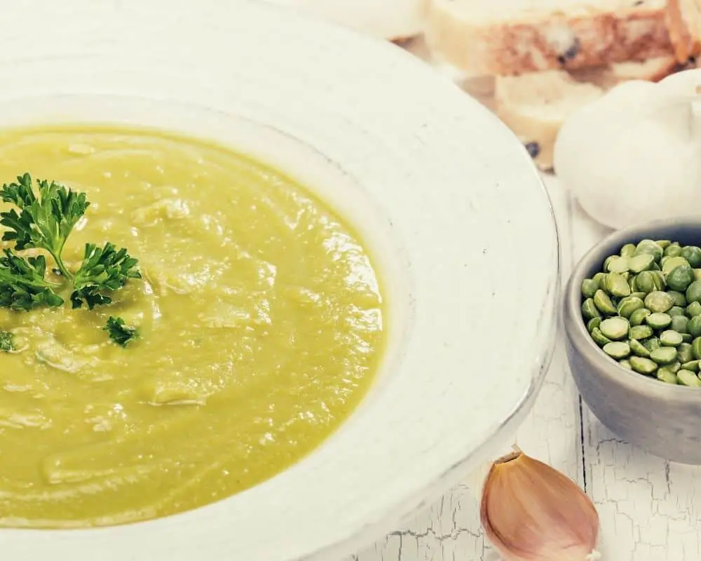 vegan green split peas soup