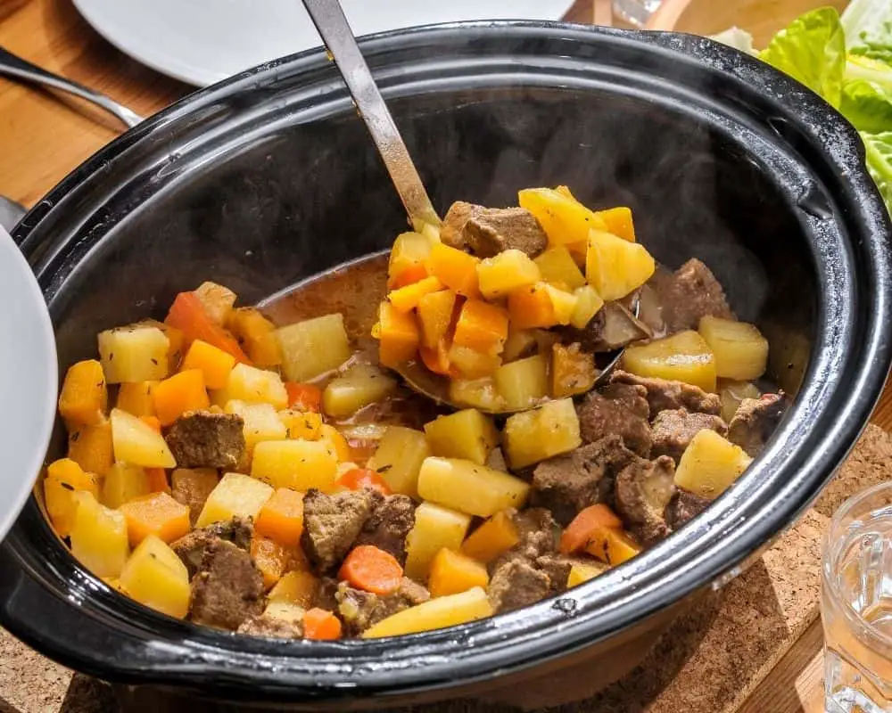 food cooked on low crockpot settings