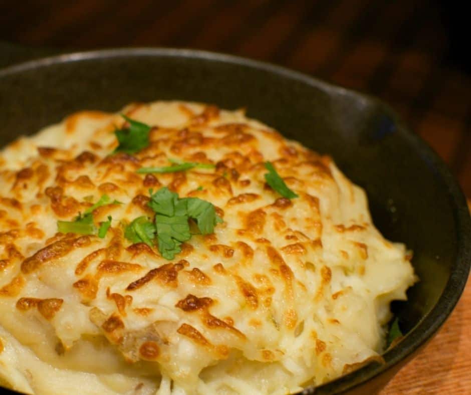 mashed leftover roast potatoes