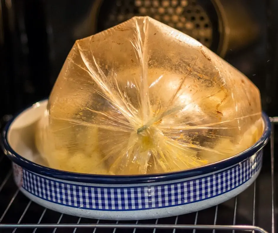 cooking meat in a roasting bag