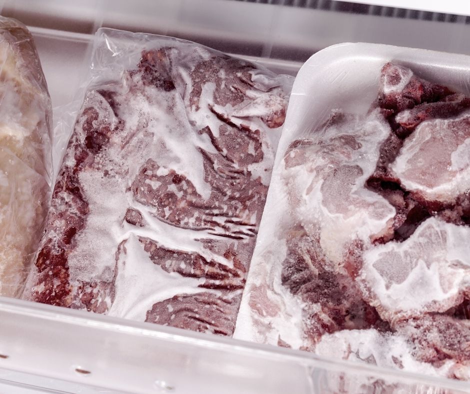 meat that has been frozen for 3 months has developed a slight freezer burn