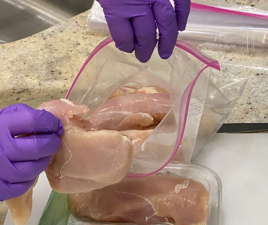 chicken in freezer safe storage bags