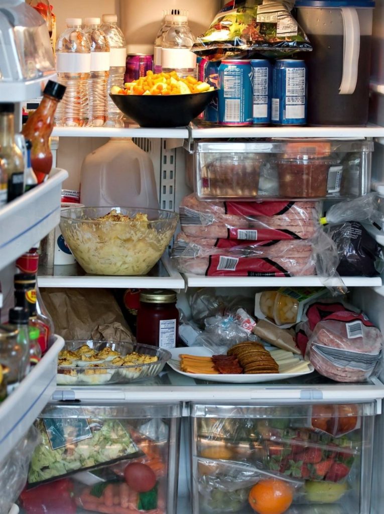 fridge full of food