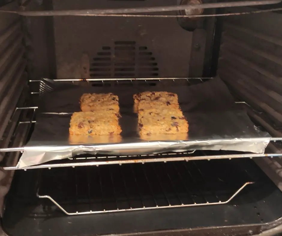 aluminum foil in a hot oven