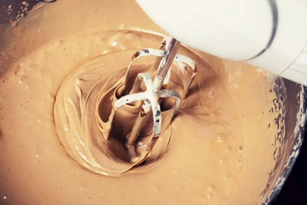 adding coffee to cake mix