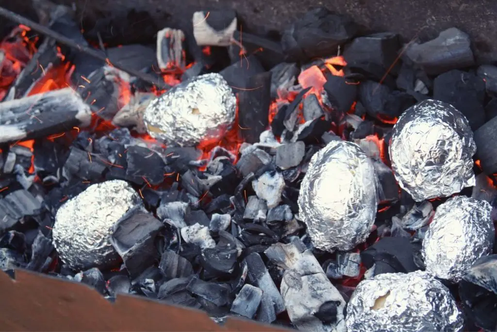 campfire baked potatoes