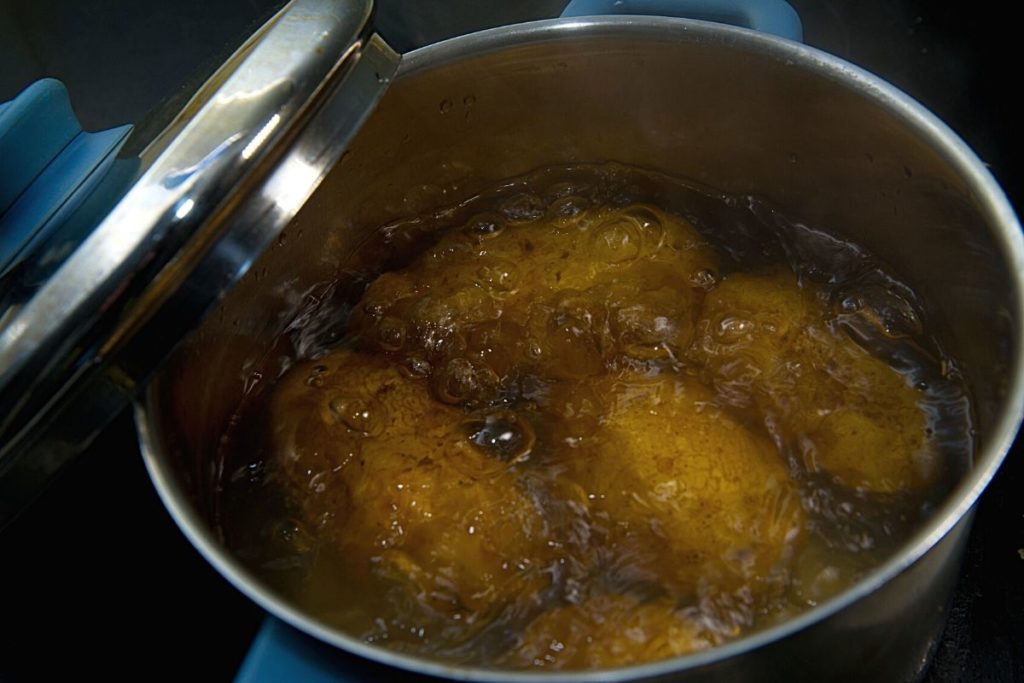 boiling baking potatoes with bicarbonate of soda