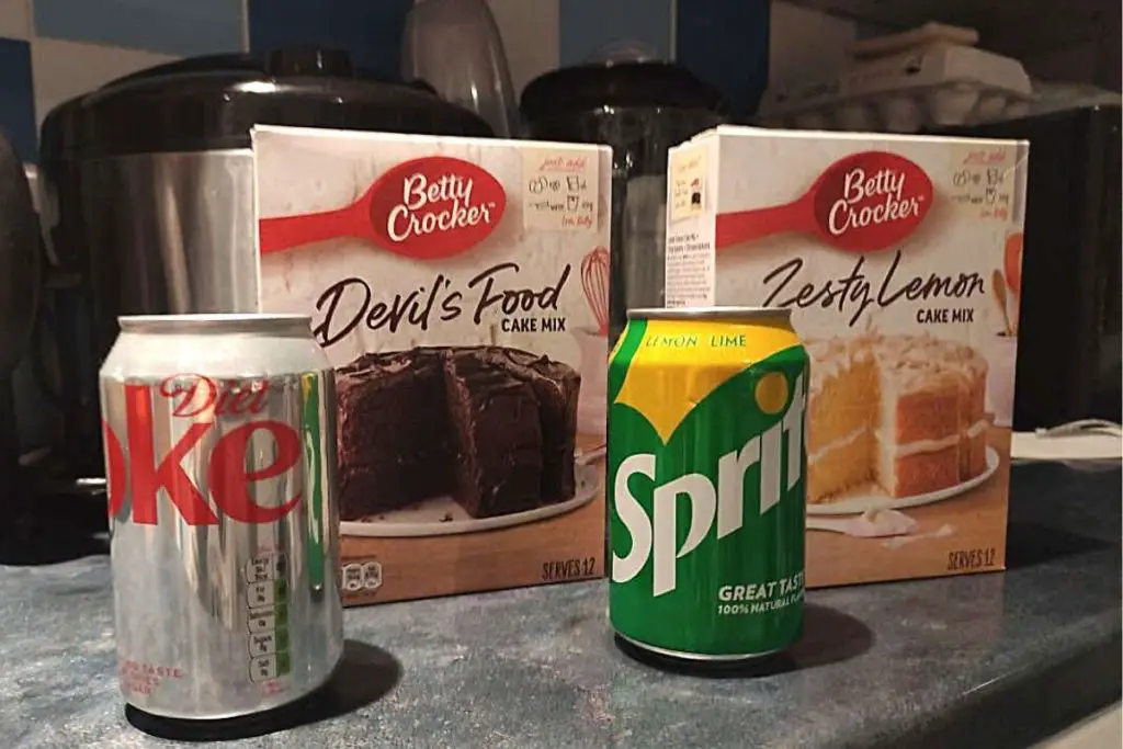 diet soda cake combinations