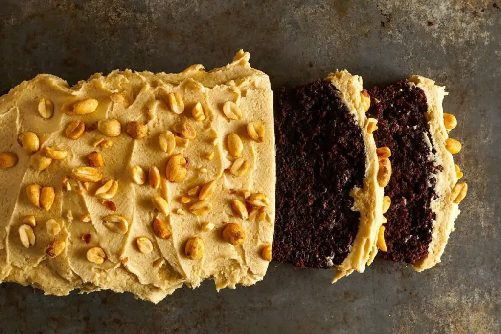 homemade frosting on a boxed loaf cake