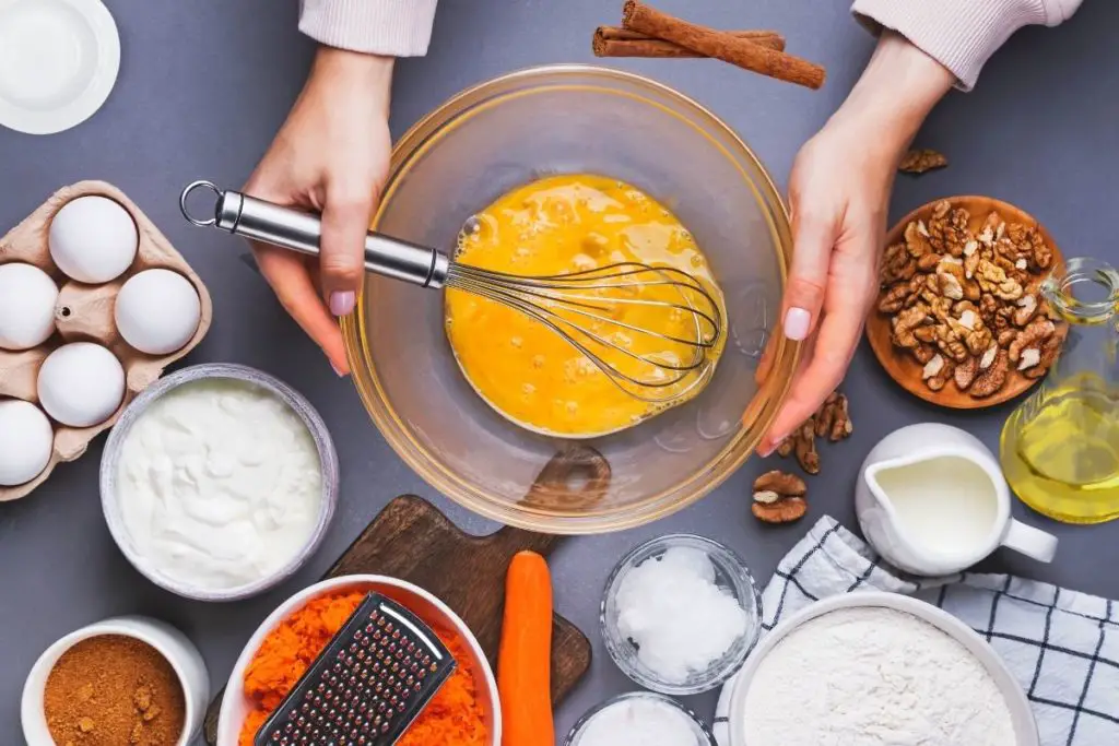 making of a moist carrot cake